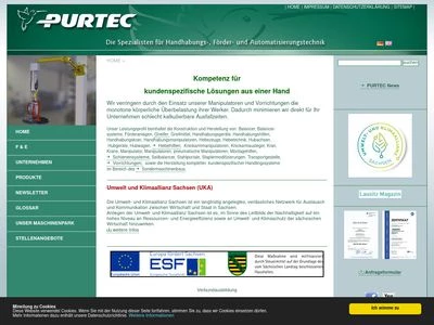 Website von PURTEC Engineering GmbH