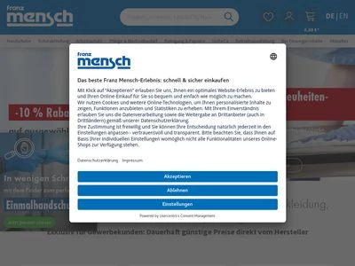 Website von Franz Mensch GmbH