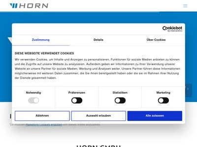 Website von Horn GmbH