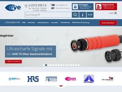 Website von EVE GmbH