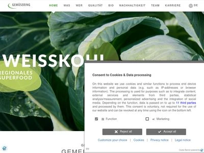 Website von Gemüsering Stuttgart GmbH