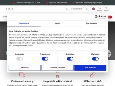 Website von DREIECK Gesellschaft für Design, Produktion und Vertrieb von Einrichtungsgegenständen aller Art mbH