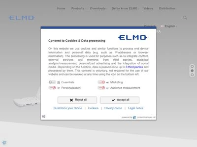 Website von ELMO Europe SAS