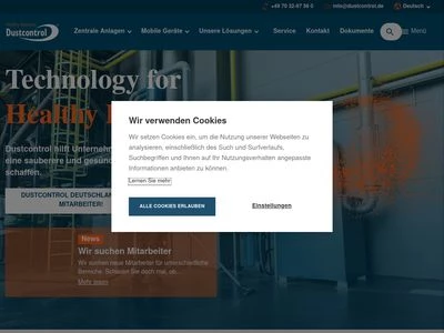 Website von Dustcontrol GmbH