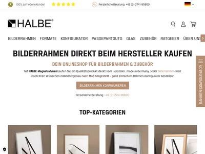 Website von HALBE Bilderrahmen GmbH