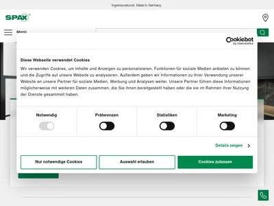 Website von SPAX International GmbH & Co. KG
