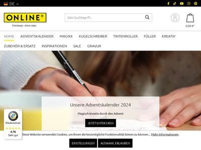 Website von ONLINE Schreibgeräte GmbH