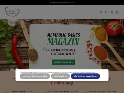 Website von Metabolic Basics GmbH