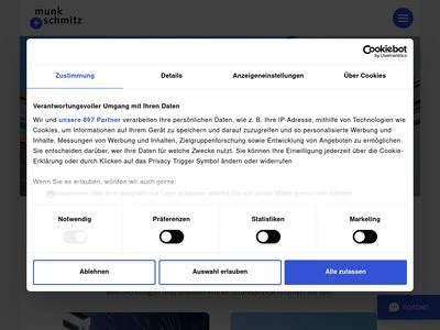 Website von Munk + Schmitz Oberflächentechnik GmbH & Co. KG