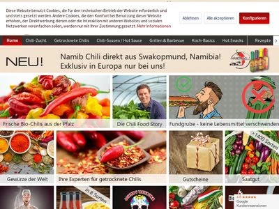 Website von Chili Food