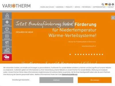 Website von Variotherm Heizsysteme GmbH