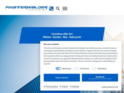 Website von Finsterwalder Container GmbH