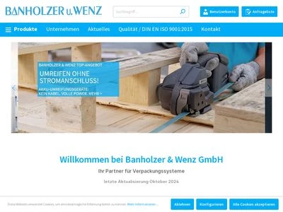 Website von Banholzer und Wenz GmbH