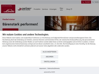 Website von Pelzer Fördertechnik GmbH