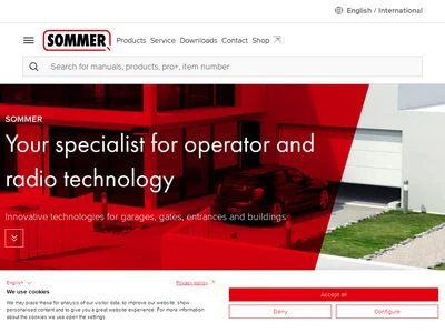 Website von SOMMER Antriebs-und Funktechnik GmbH