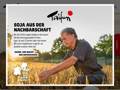 Website von Taifun-Tofu GmbH