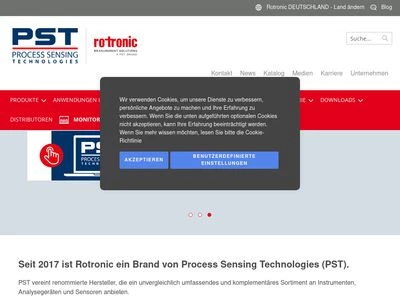 Website von rotronic messgeräte gmbh