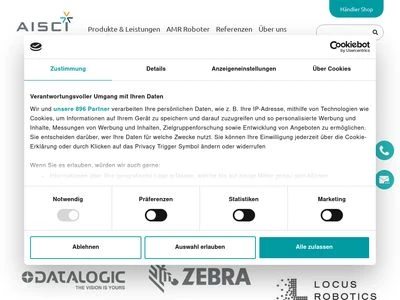 Website von AISCI Ident GmbH