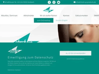 Website von check up products GmbH