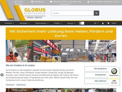 Website von Globus Drahtseil GmbH & Co. KG