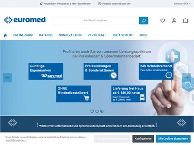 Website von euromed GmbH