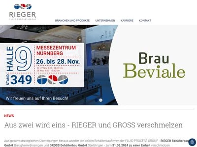 Website von RIEGER Behälterbau GmbH