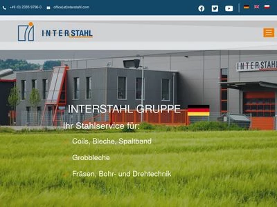 Website von INTERSTAHL Service GmbH & Co.KG