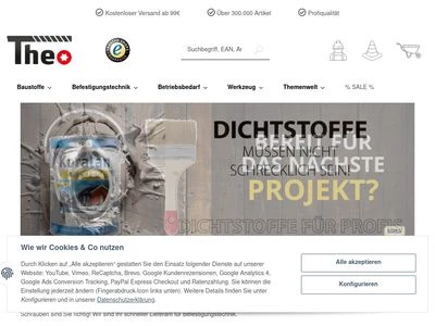 Website von Theo Schrauben GmbH