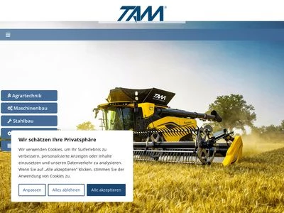 Website von TAM Thüringer Agrartechnik & Maschinenbau GmbH