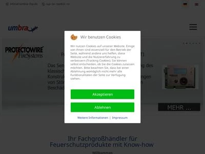 Website von Umbra FSP GmbH