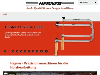 Website von Hegner Präzisionsmaschinen GmbH