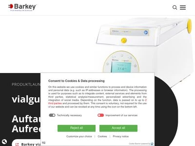 Website von Barkey GmbH & Co. KG