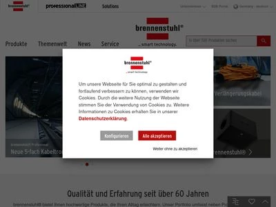 Website von Hugo Brennenstuhl GmbH & Co KG