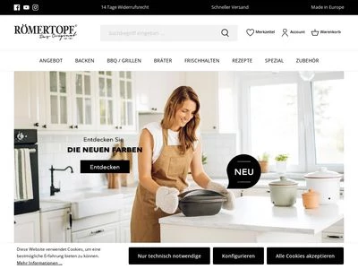 Website von Römertopf Keramik GmbH