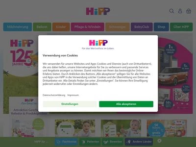 Website von HiPP GmbH & Co. Vertrieb KG