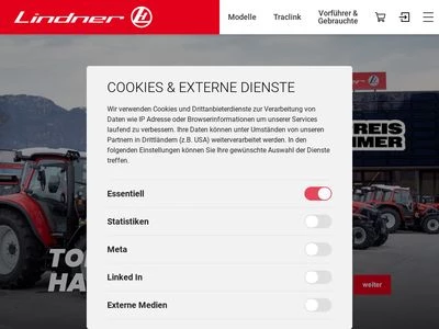 Website von Traktorenwerk Lindner GesmbH