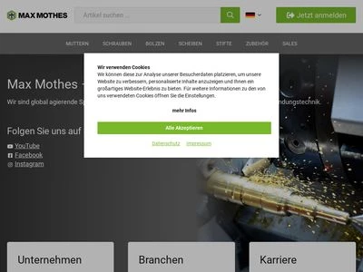 Website von MAX MOTHES GmbH