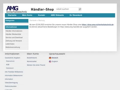 Website von AMG Sicherheitstechnik GmbH