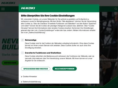 Website von Hikoki Power Tools Deutschland GmbH