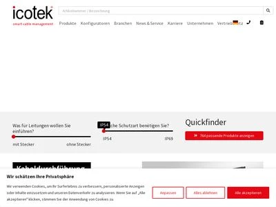 Website von icotek GmbH