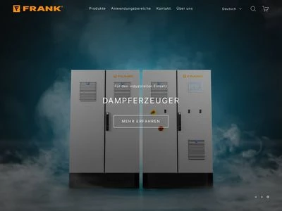 Website von FRANK Hochdruck- und Dampftechnologie GmbH