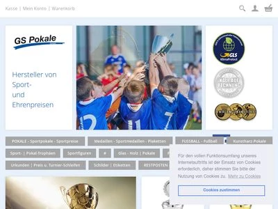 Website von GS Pokale GmbH