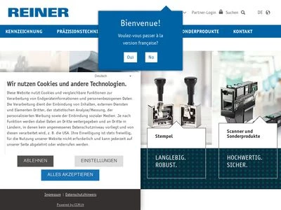 Website von Ernst Reiner GmbH & Co. KG