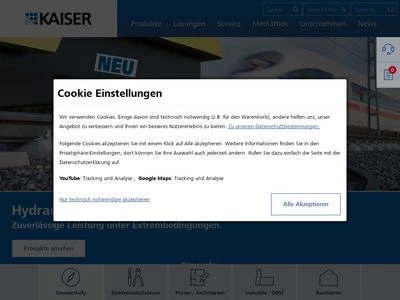 Website von KAISER GmbH & Co. KG