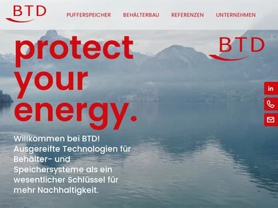 Website von BTD Behälter- und Speichertechnik Dettenhausen GmbH