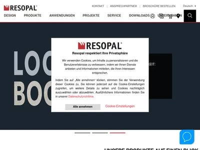 Website von Resopal GmbH