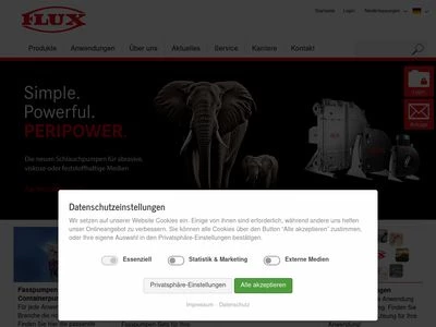 Website von FLUX-GERÄTE GMBH