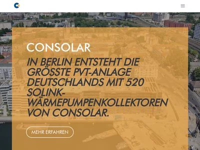 Website von Consolar Solare Energiesysteme GmbH