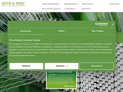 Website von Güth & Wolf GmbH