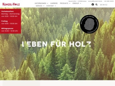 Website von Künzel-Holz GmbH